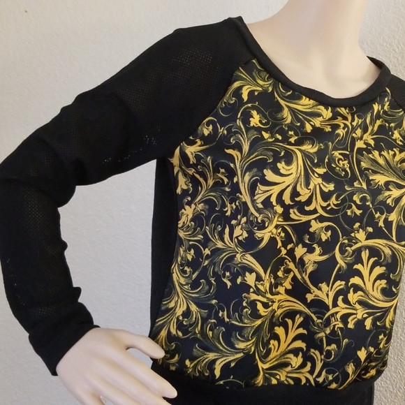 Baroque Sweatshirt with Mesh Sleeves, Medium - Picture 4 of 8